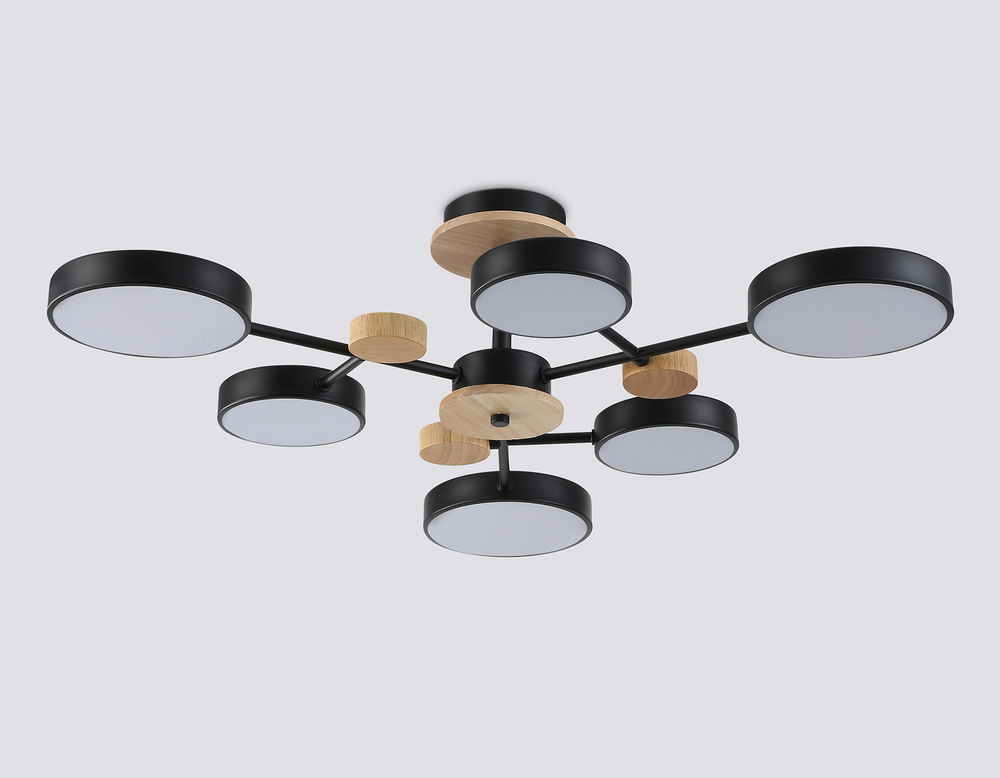 FL4863/6 BK/WD черный/дерево 90W 3000-6000K D750*180 (без ПДУ)