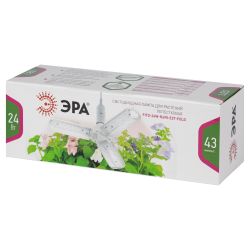 Фитолампа для растений светодиодная ЭРА FITO-24W-Ra90-E27-FOLD 3-х лепестковая полного спектра 24 Вт Е27