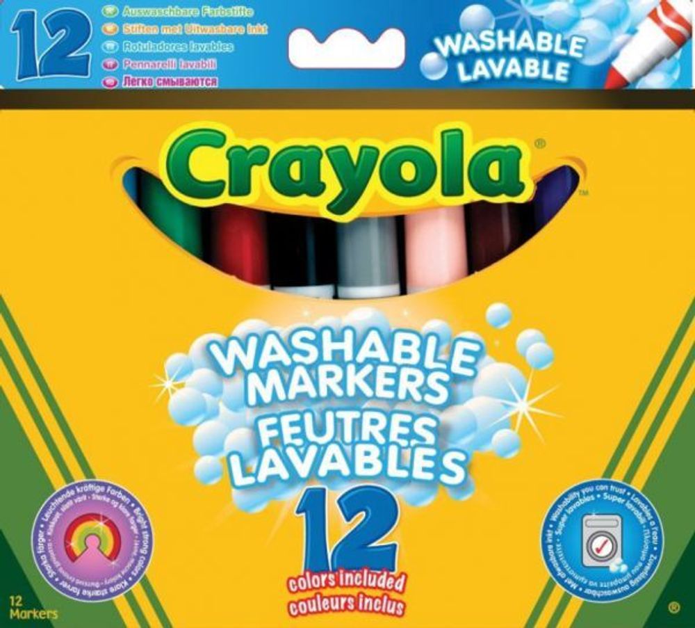 Купить Crayola. Фломастеры смываемые в универсальной упаковке 12 шт.