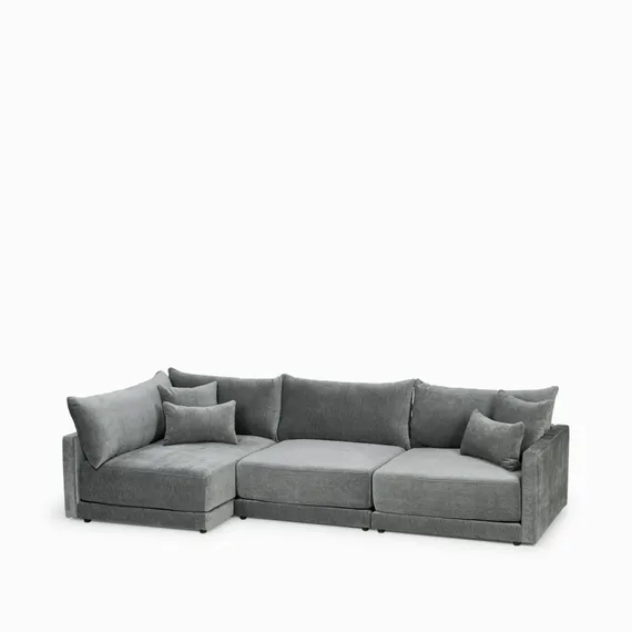 Угловой диван Mia левосторонний 320 см, темно-серый