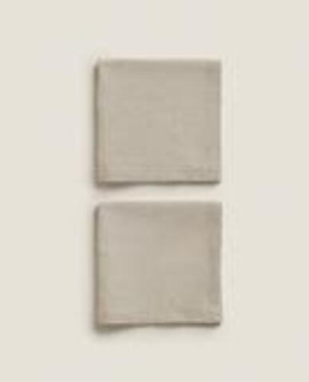 ZARA HOME САЛФЕТКА ИЗО ЛЬНА, СВЕТЛО-БЕЖЕВЫЙ