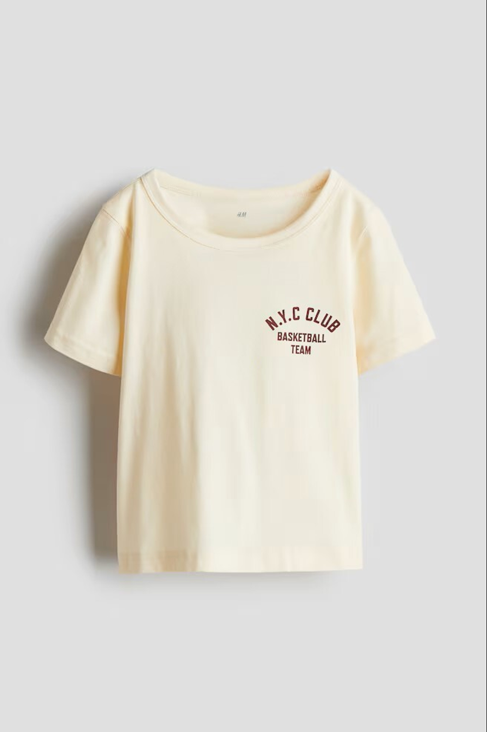 H&M Хлопковая футболка, светло-бежевый