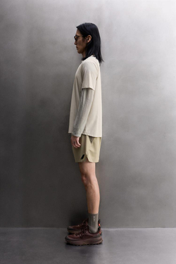 ZARA КОМБИНИРОВАННАЯ ТЕХНИЧЕСКАЯ ФУТБОЛКА ДЛЯ БЕГА, СВЕТЛО-СЕРЫЙ