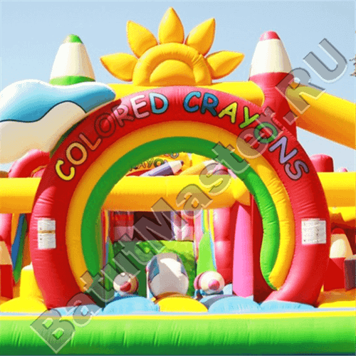 Надувная полоса препятствий "Коробка с карандашами"