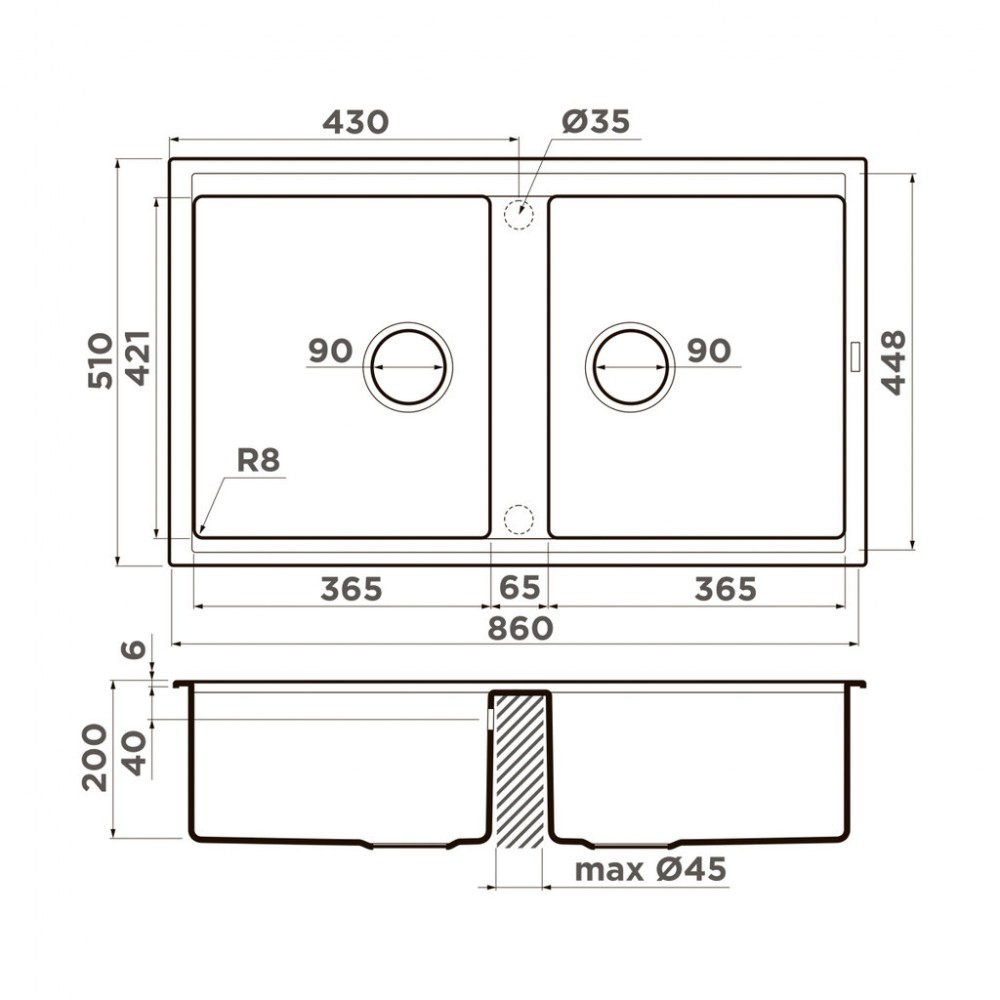 Кухонная мойка Omoikiri Kitagawa 86-2-WH