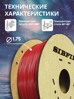 Рубиновый PETG пластик SIBFIL для 3D-принтеров (1,75 мм)