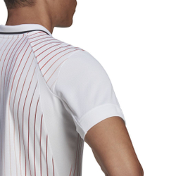 Мужское теннисное поло Adidas Melbourne Polo M - white/legacy burgundy/sky rush