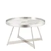 Журнальный столик Elica Ø80 см, керамика, хром
