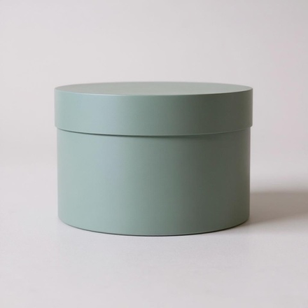 Короткая круглая коробка 22,5х15 см . Цвет: Нежно зеленый .