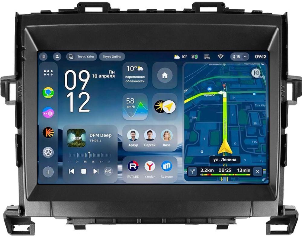 Магнитола для Toyota Alphard 2, Vellfire H20 2008-2014 (полочка под экраном) - Teyes CC4-PRO монитор 9.5" 2K QLED на Android 13, Snapdragon 778G, AI, CarPlay, DSP, 4G SIM-слот