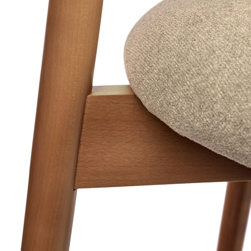 Стул полубарный Bradex Home Lucas 3 латте букле ножки цвета орех