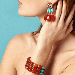 Серьги Nature Bijoux, Surabaya, с агатом, говлитом и раковиной тигровой Ципреи, NB25.2-12-90317 (кор