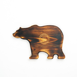 Деревянная менажница "Медведь" из кедра для подачи блюд и закусок с гравировкой "Never say Never"