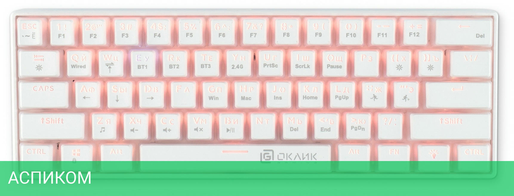 Клавиатура Oklick K763W белый (1920562)