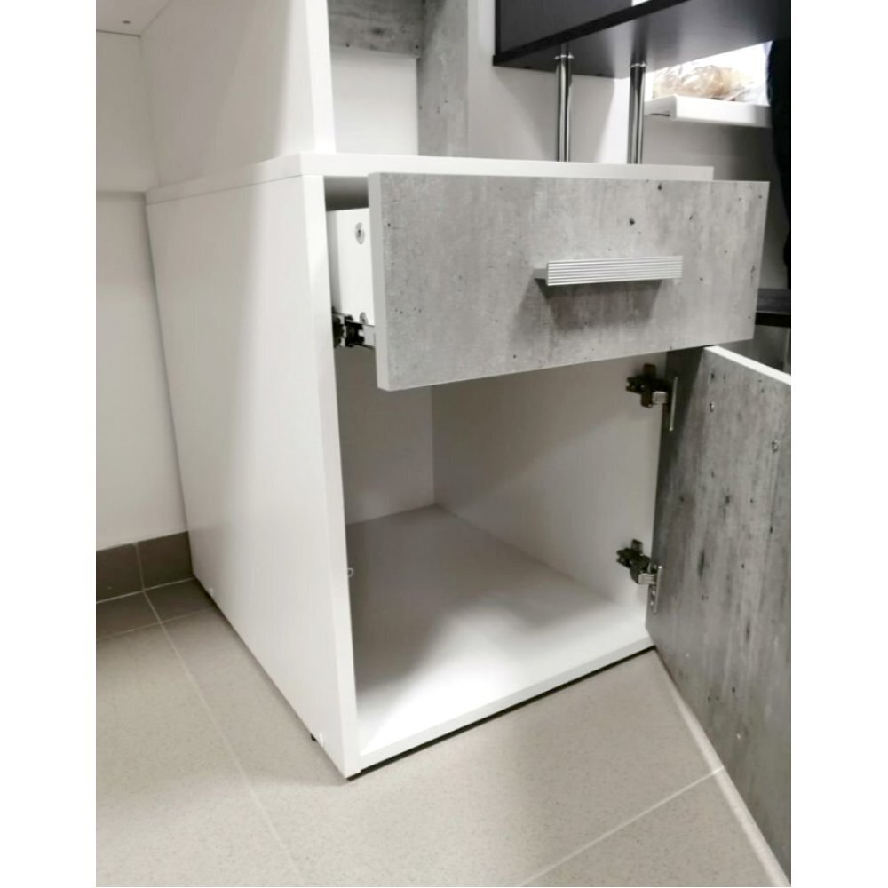 Стол компьютерный Лайф белый/бетон