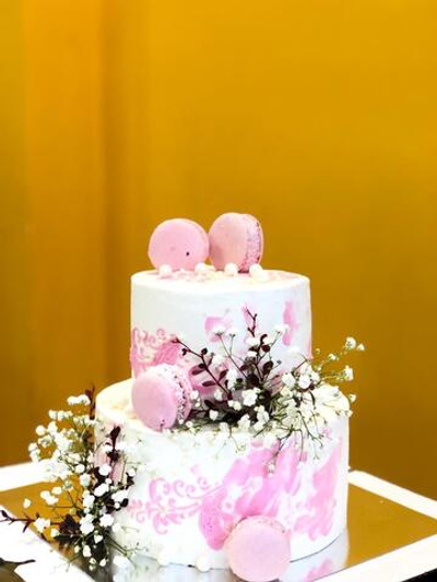 2-ярусный нежный торт с макарунами для торжества, мамы, анашым, девушке, свадьбы, годовщина