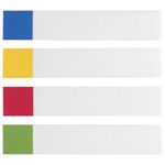 Закладки клейкие BRAUBERG БЕЛЫЕ С ЦВЕТНЫМ КРАЕМ, бумажные, 75х14 мм, 4 цвета х 100 листов, 124811