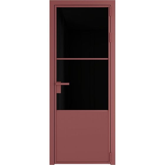 Алюминиевая дверь 20AG красный антрацит стекло чёрный триплекс