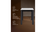Керамический стол Woodville Кина 90(130)х65х76 alpine white, черный, ножки черные