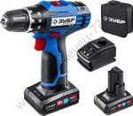 ЗУБР Т7, 12 В, 40 Н·м, 2 АКБ (4 А·ч), дрель-шуруповерт, сумка, Профессионал (DL-121-42)