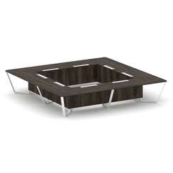 Steel Meet Стол переговорный квадратный KDK-PR.B.SP-20K2 Дуб Мали/Металл Белый 4000*4000*750