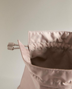 ZARA HOME САТИНОВАЯ СУМКА-КОСМЕТИЧКА СРЕДНЕГО РАЗМЕРА, БЕЖЕВЫЙ