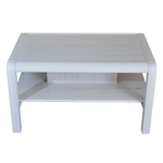 Журнальный столик с полкой Мадейра 90х50х58 см из массива сосны в стиле лофт, белый