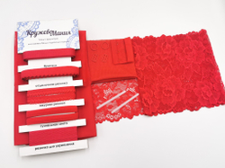 Наборы 2B. Plus Size. Бюстгальтер на косточках с мягкими чашками и трусики (кружево+микрофибра), красный (Арт: EK-2782), шт