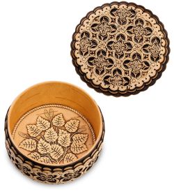 Народные промыслы BST-409 Шкатулка прорезная (береста, прорезная)