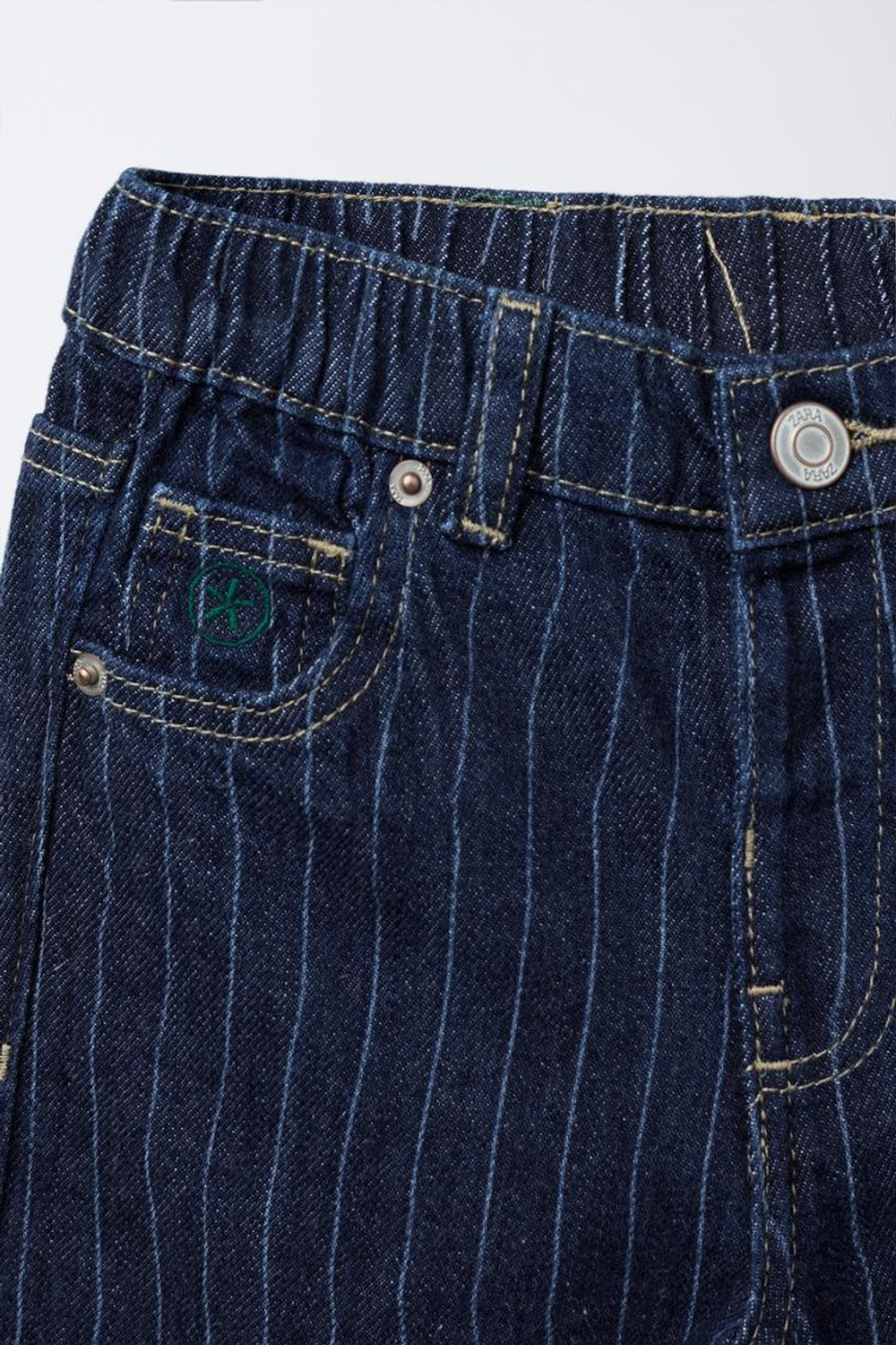 ZARA ДЖИНСЫ BAGGY В ПОЛОСКУ, СИНИЙ