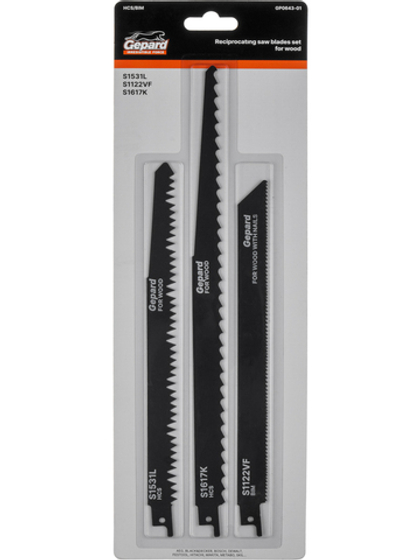 Набор пилок сабельных по дереву 3шт. GEPARD (GP0643-01)