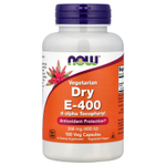 NOW Foods, витамин E-400, вегетарианский продукт, 268 мг (400 МЕ), 100 вегетарианских капсул