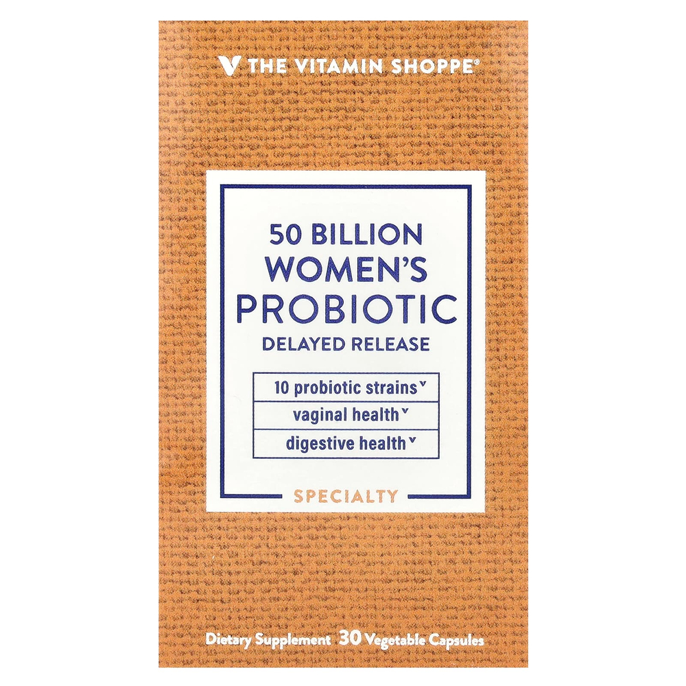 The Vitamin Shoppe, Пробиотик для женщин, 50 млрд, 30 растительных капсул