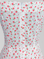 Платье AiZmode 25 короткое в цветочек с рукавом-фонариком