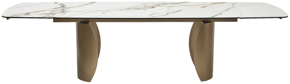 Стол М-City DISAUR Бронте (Bronte) 200 Раскл. Kl-188 Контрастный мрамор матовый, Итальянская керамика, Шампань