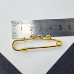 Броши булавки, сталь, позолота, 50мм, цена за набор 2 шт