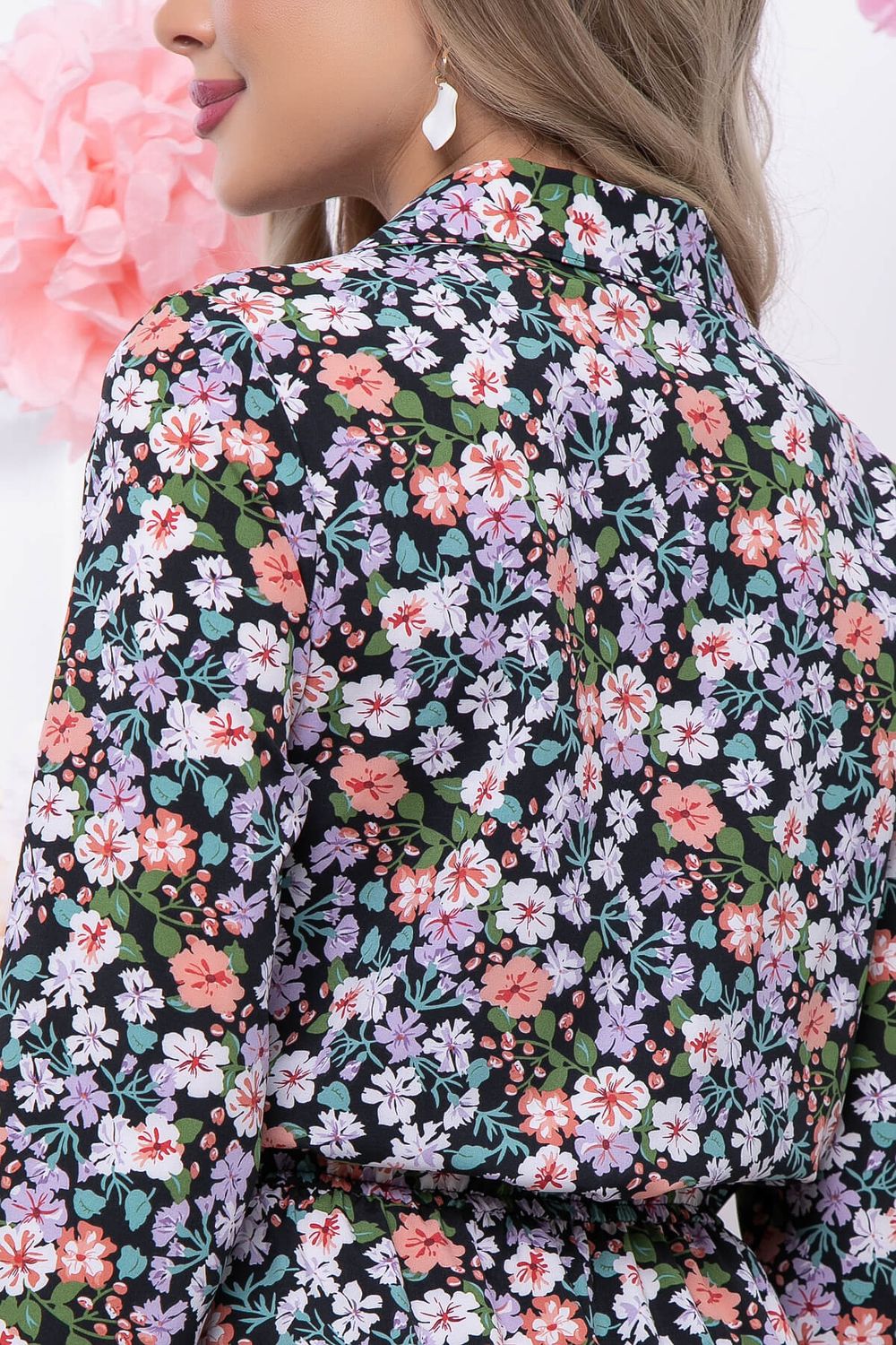 Платье "Городской романс" (блэк/васильки) П5787 LT Collection