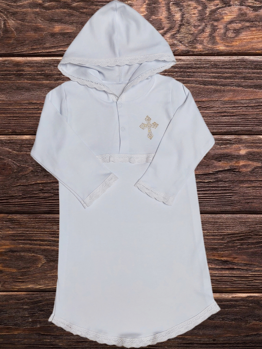 Крестильный набор Крестнице (рубашка с капюшоном) рост 74-80