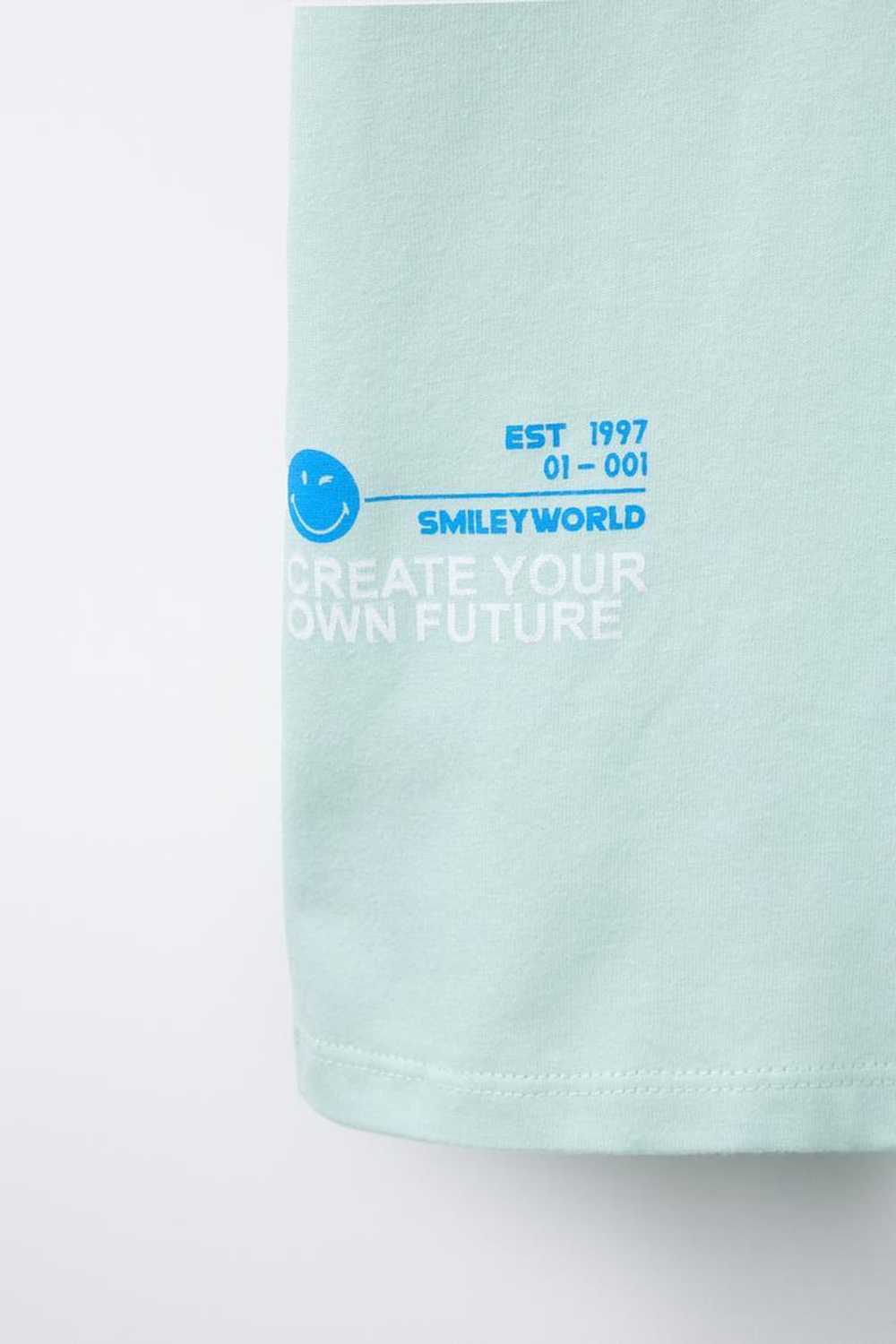 ZARA ФУТБОЛКА С ПРИНТОМ SMILEYWORLD®, НЕБЕСНО-ГОЛУБОЙ