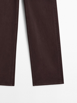 Massimo Dutti Джинсы прямого кроя с карманами, гранатовый