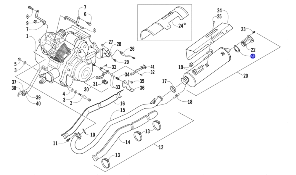 Прокладка глушителя Arctic Cat 0412-313
