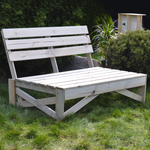 Скамья для отдыха, садовая широкая из массива сосны