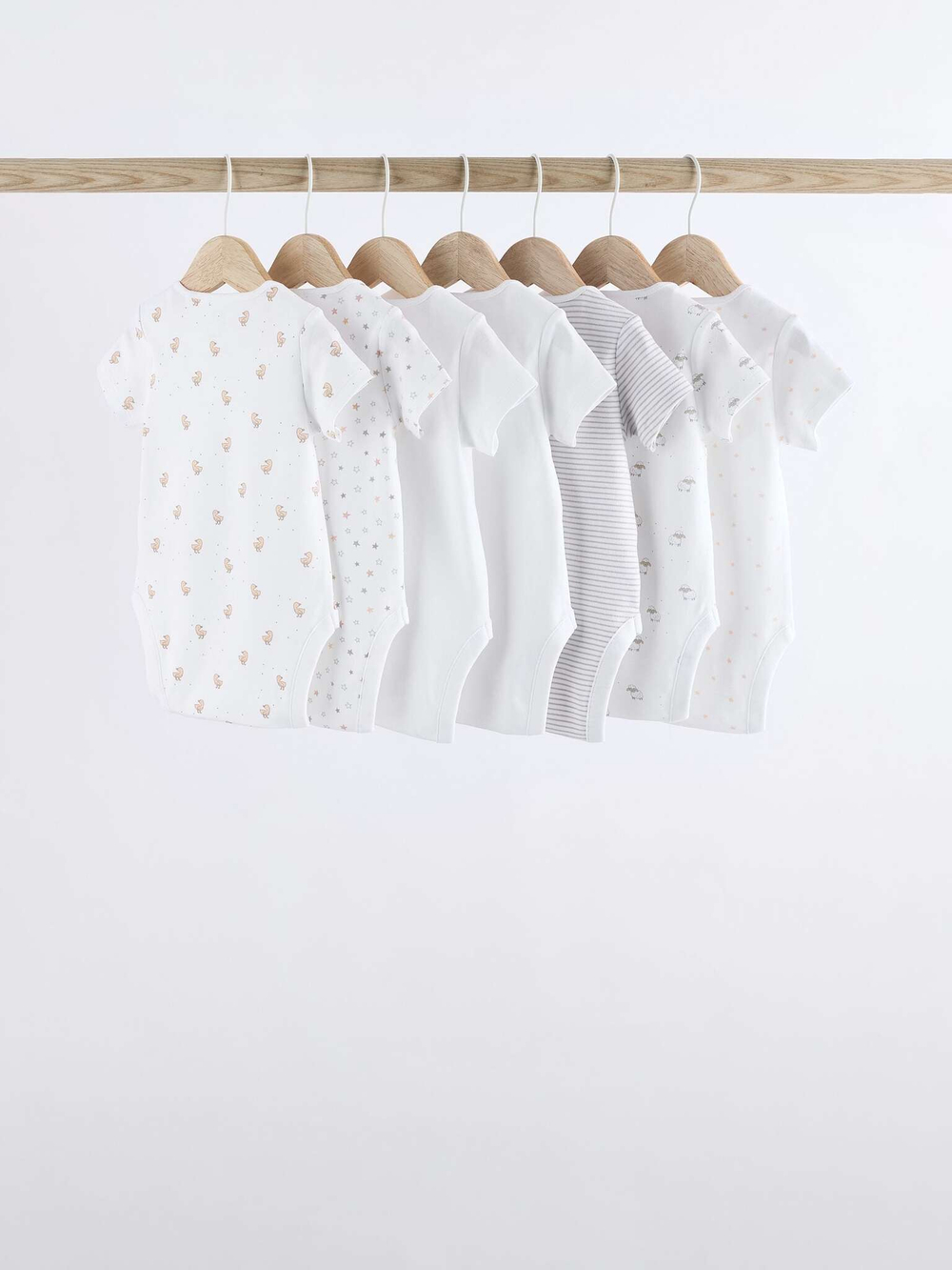 Боди с коротким рукавом для малышей Next K79-886, 7 шт., Белый