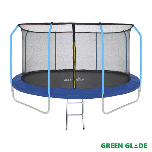 Батут уличный Green Glade с сеткой и лестницей 12-футовый