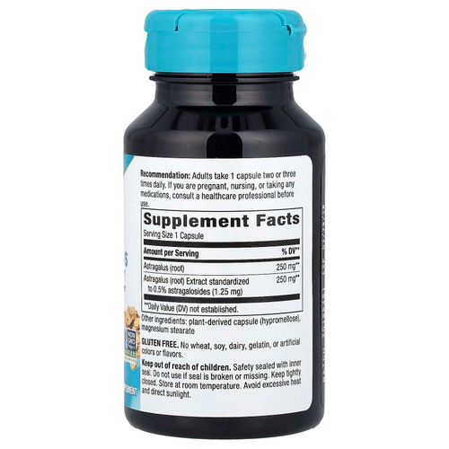 Nature's Way, астрагал, экстракт премиального качества, 250 мг, 60 веганских капсул