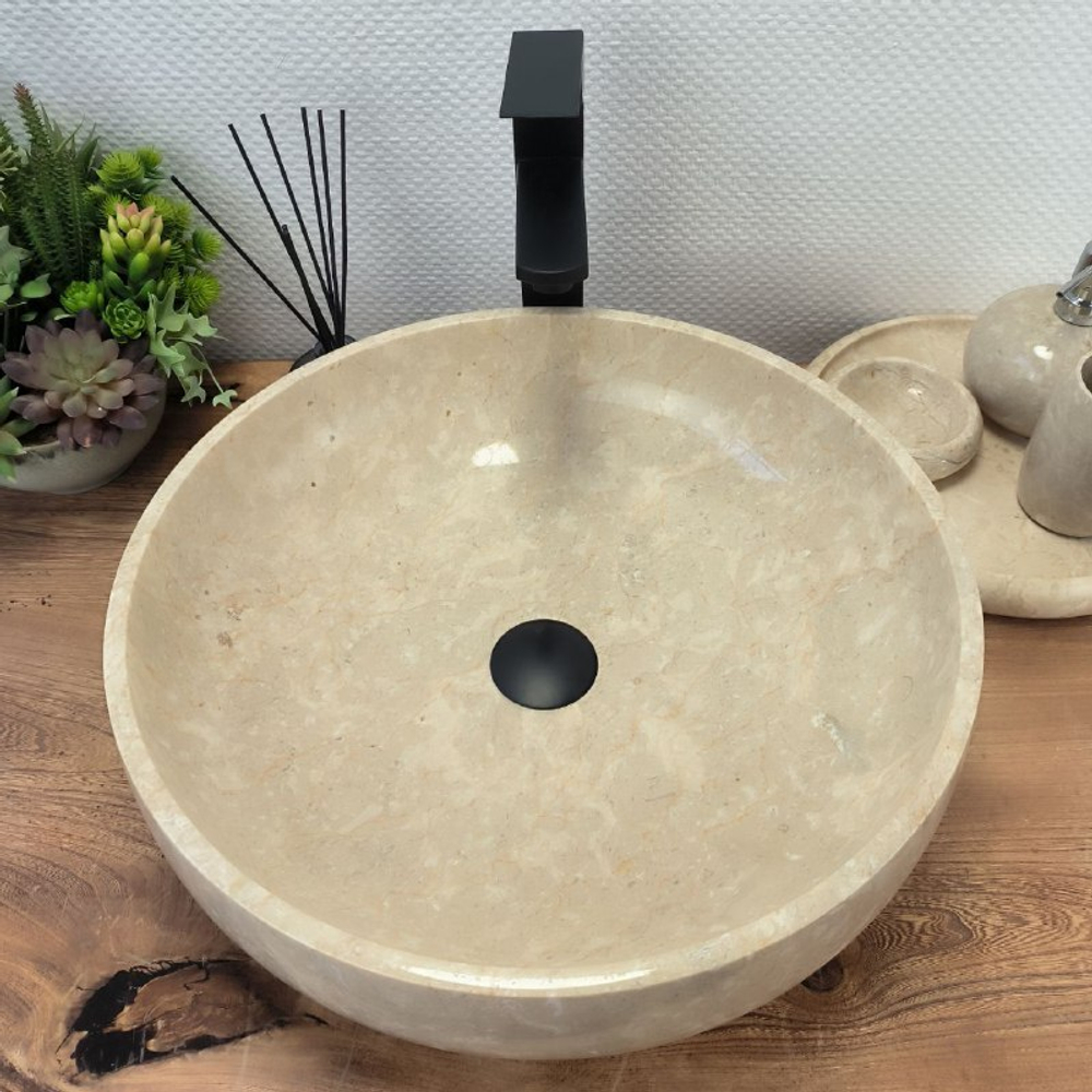 Раковина из мрамора Donut Cream DM-62511 45*45*13 0119