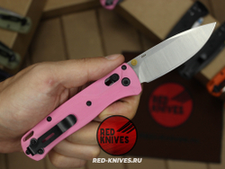 Нож Benchmade 535 Bugout G10 A+++ - розовый рук., сатин клинок RK/Н47