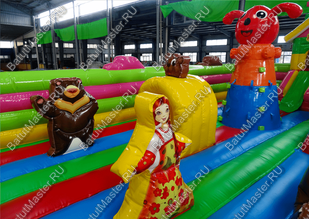 Коммерческий надувной батут "Маша и Миша" 11*7*3 м