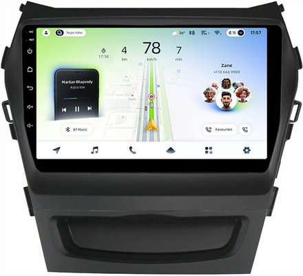 Магнитола для Hyundai Santa Fe 3 2012-2018 (климат на ШГУ) - Teyes CC4L монитор 9" IPS на Android 14, Snapdragon 662, CarPlay, 4G SIM-слот