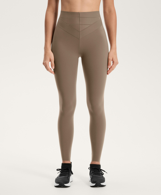 OYSHO Легинсы Compressive core control длиной до щиколотки с высокой посадкой, мокко